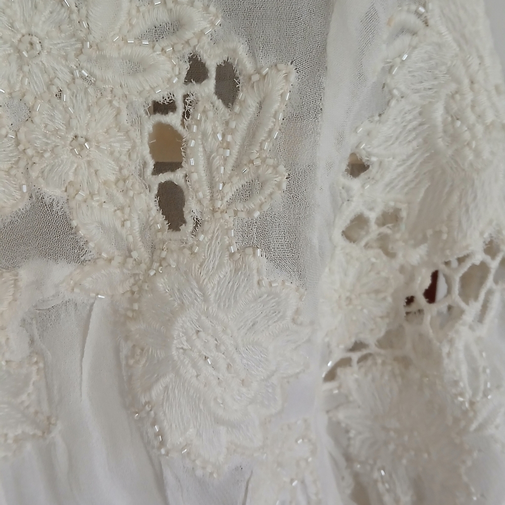 Chicos Embellished Beaded Peasant Blouse - Picture 9 of 12